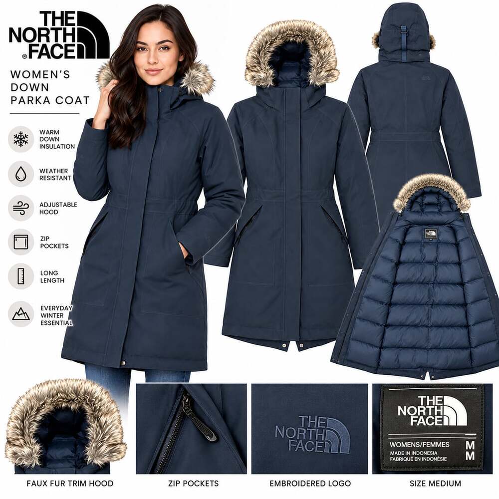 The North Face Arctic Down Parka Women's Urban Navy Heather Size Medium